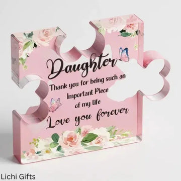 Daughter Birthday Gifts – Acrylic Puzzle Keepsake – Christmas Thanksgiving Gift from Mom – Desk Décor Lichi Gifts