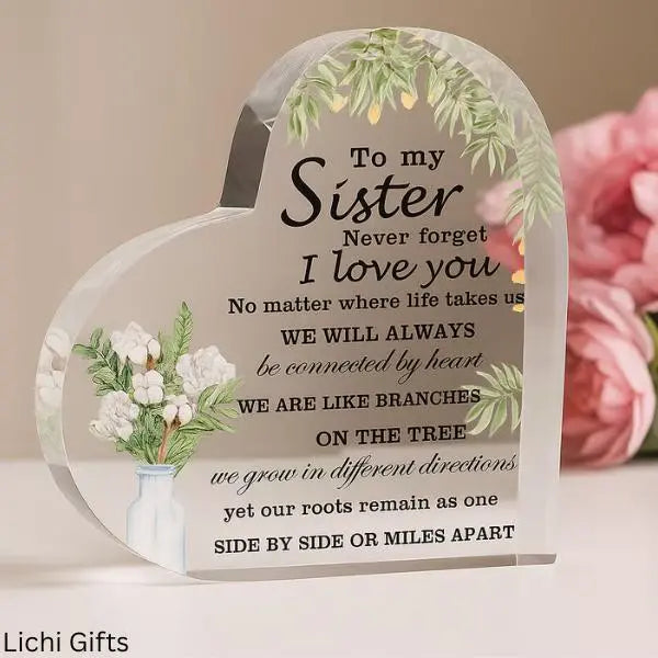 Mothers Day Gift for Sister – Engraved Acrylic Puzzle – Birthday Gift from Sister to Sister - Unique Gift Her Gift for Sibling Lichi Gifts