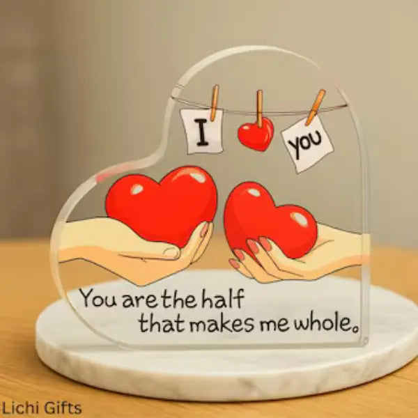 Acrylic Heart Ornament – Love Symbol for Couple – Confession or Birthday Gift for Home or Office Décor Lichi Gifts