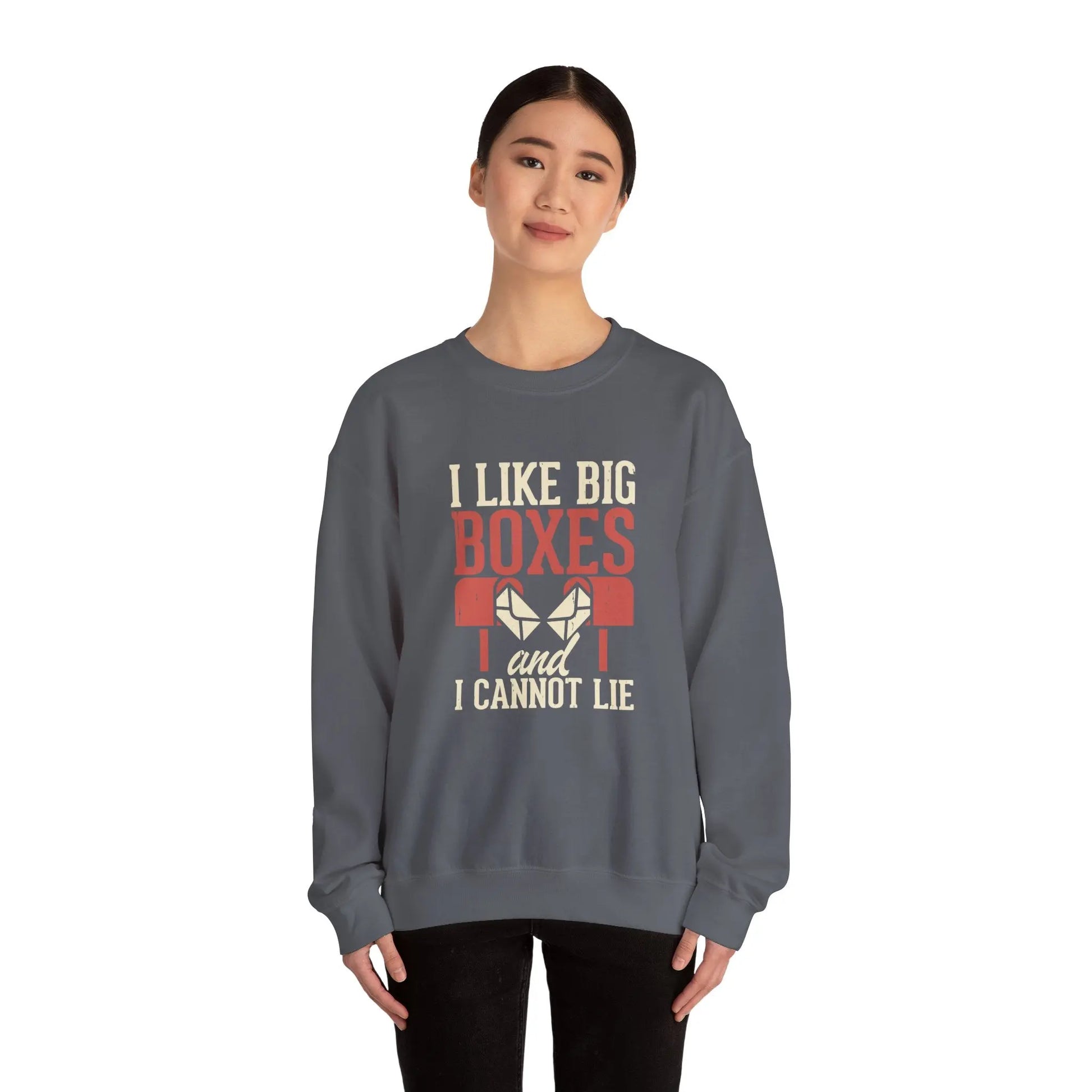 Funny Unisex Sweatshirt - I Like Big Boxes Gift for Movers, Perfect for Birthdays, Holidays, Casual Wear, Cozy Layering Printify