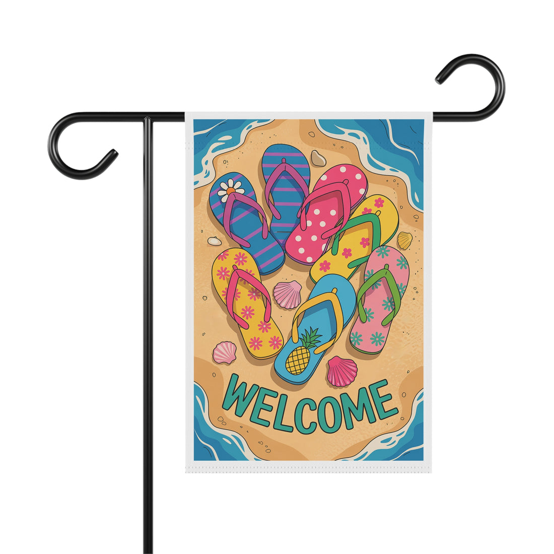 Beach Welcome Garden Flag - Summer Decor, Front Yard Banner, Outdoor Welcome Sign, Seasonal Home Decoration, Vacation Vibe!