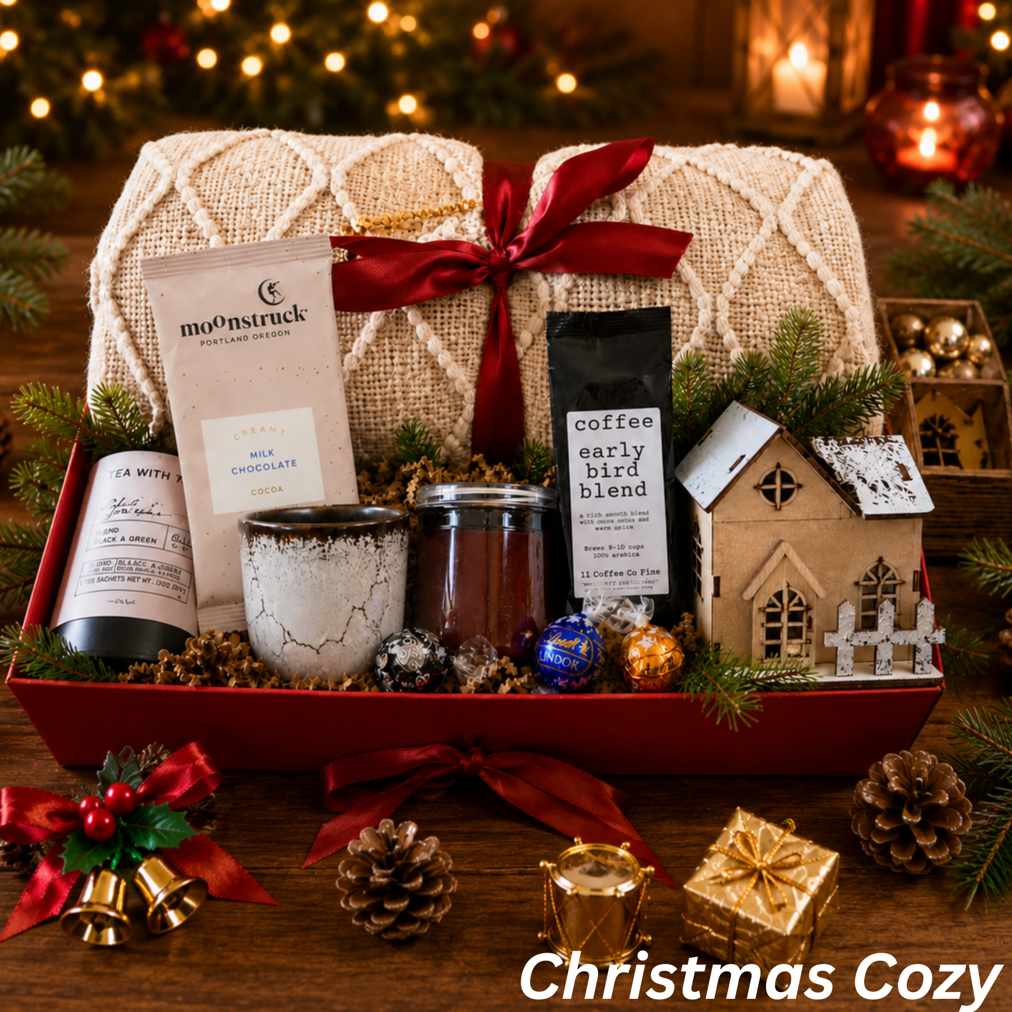 Christmas Gift Box – Cozy Blanket, Coffee, Tea & Chocolate