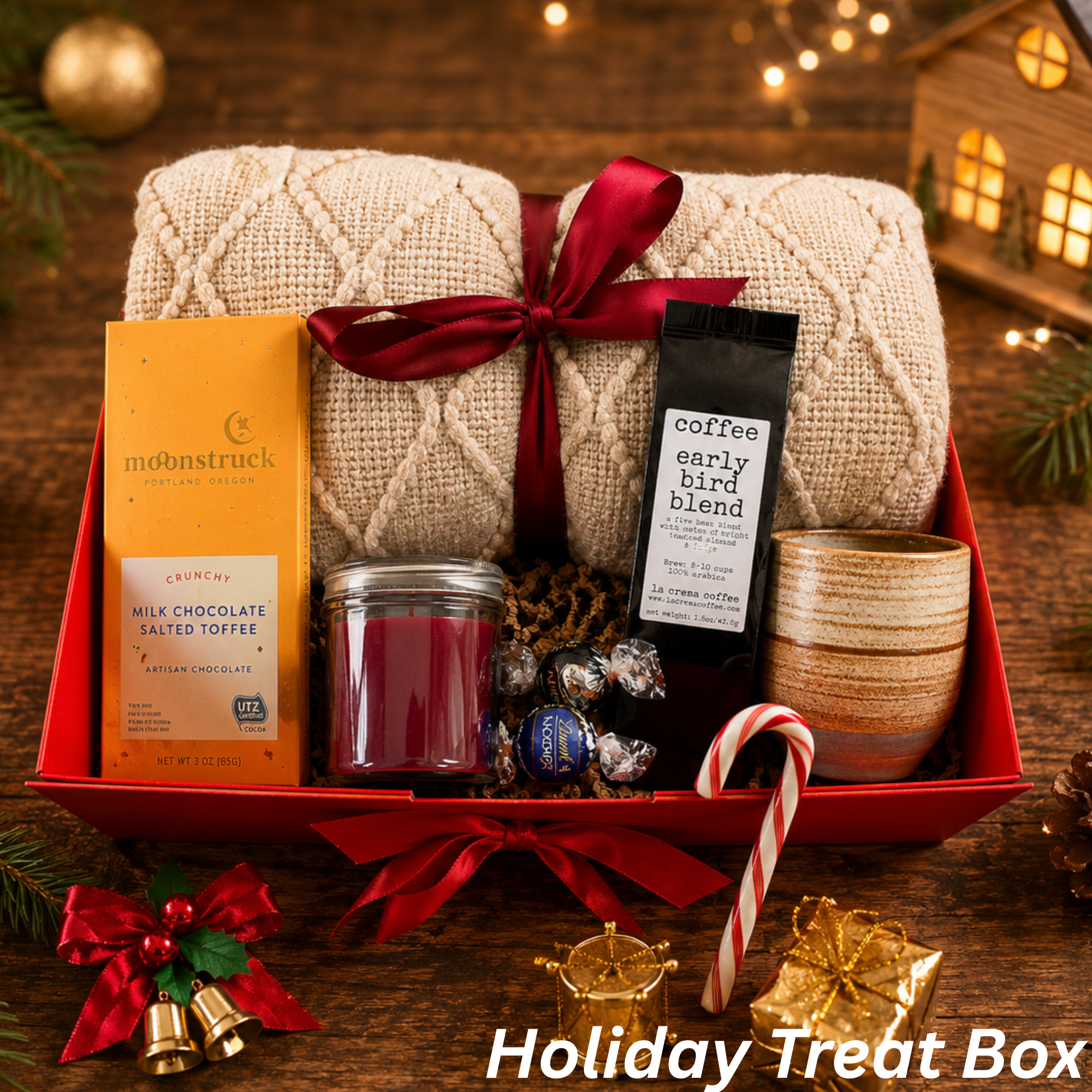 Christmas Gift Box – Cozy Blanket, Coffee & Chocolate