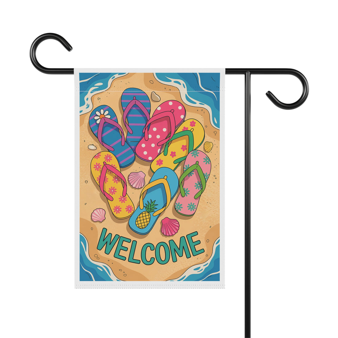 Beach Welcome Garden Flag - Summer Decor, Front Yard Banner, Outdoor Welcome Sign, Seasonal Home Decoration, Vacation Vibe!