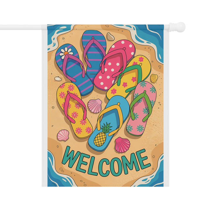 Beach Welcome Garden Flag - Summer Decor, Front Yard Banner, Outdoor Welcome Sign, Seasonal Home Decoration, Vacation Vibe!