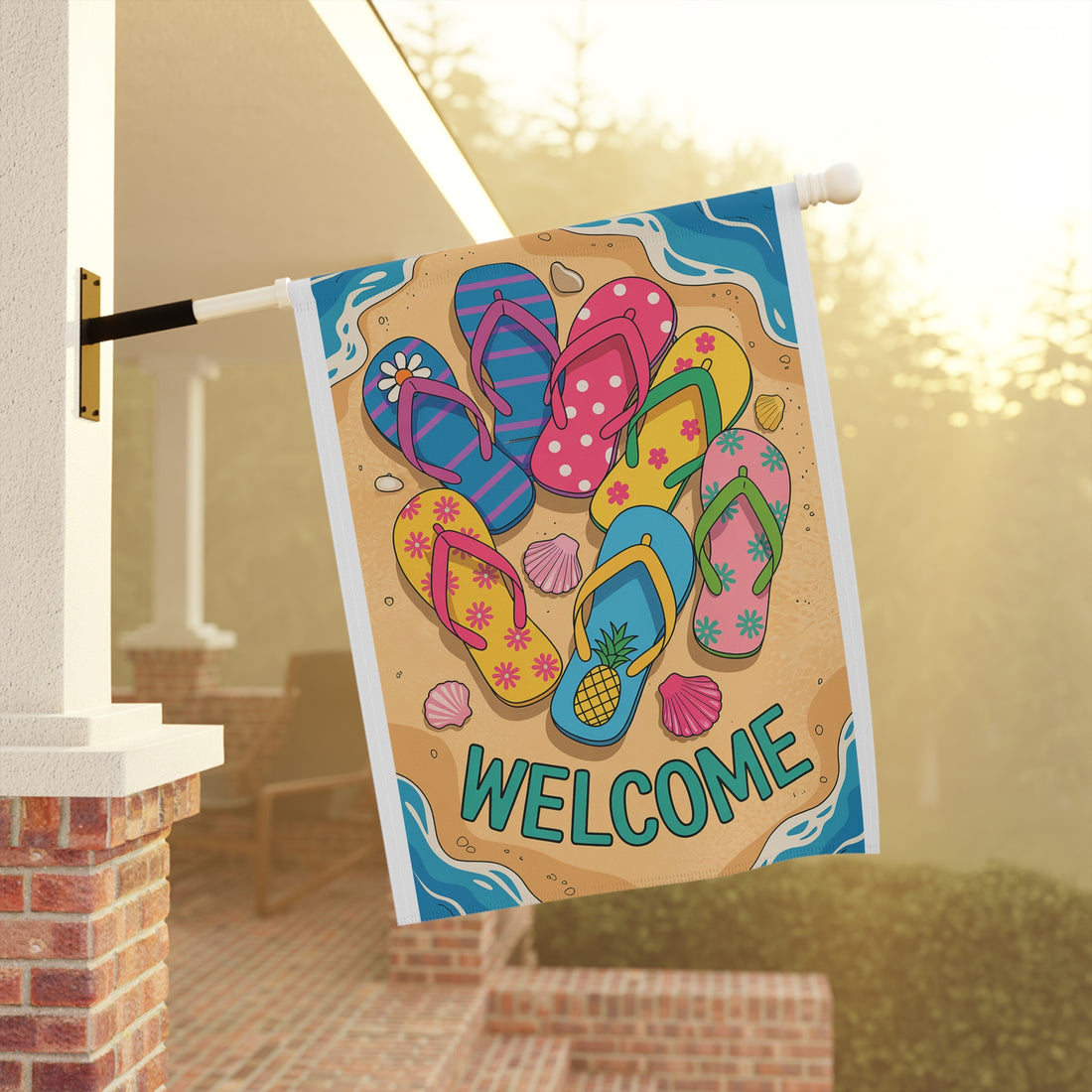 Beach Welcome Garden Flag - Summer Decor, Front Yard Banner, Outdoor Welcome Sign, Seasonal Home Decoration, Vacation Vibe!