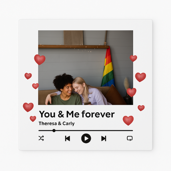 Personalized Music Player - Valentines Square Magnet Love Magnet - Custom Song Magnet - Romantic Track Magnet - Music Player Magnet
