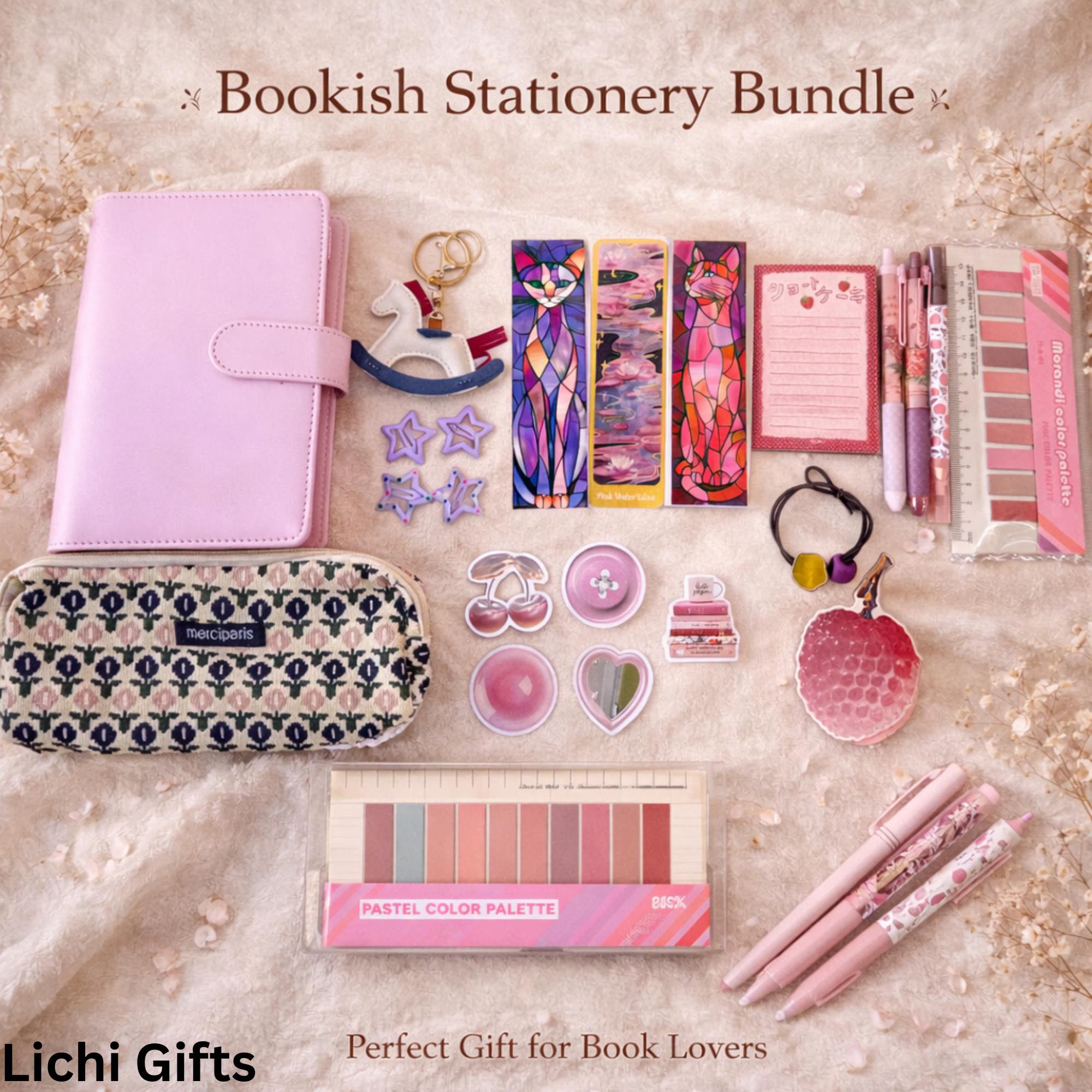 Bookish Bundle Book Box, Stationary Gift for Book Lovers, Reading Accessories for Bookworms, Romance Readers, Bookish Bundle Lichi Gifts