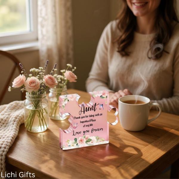 Acrylic Puzzle Gift for Aunt – Birthday or Christmas Plaque Lichi Gifts