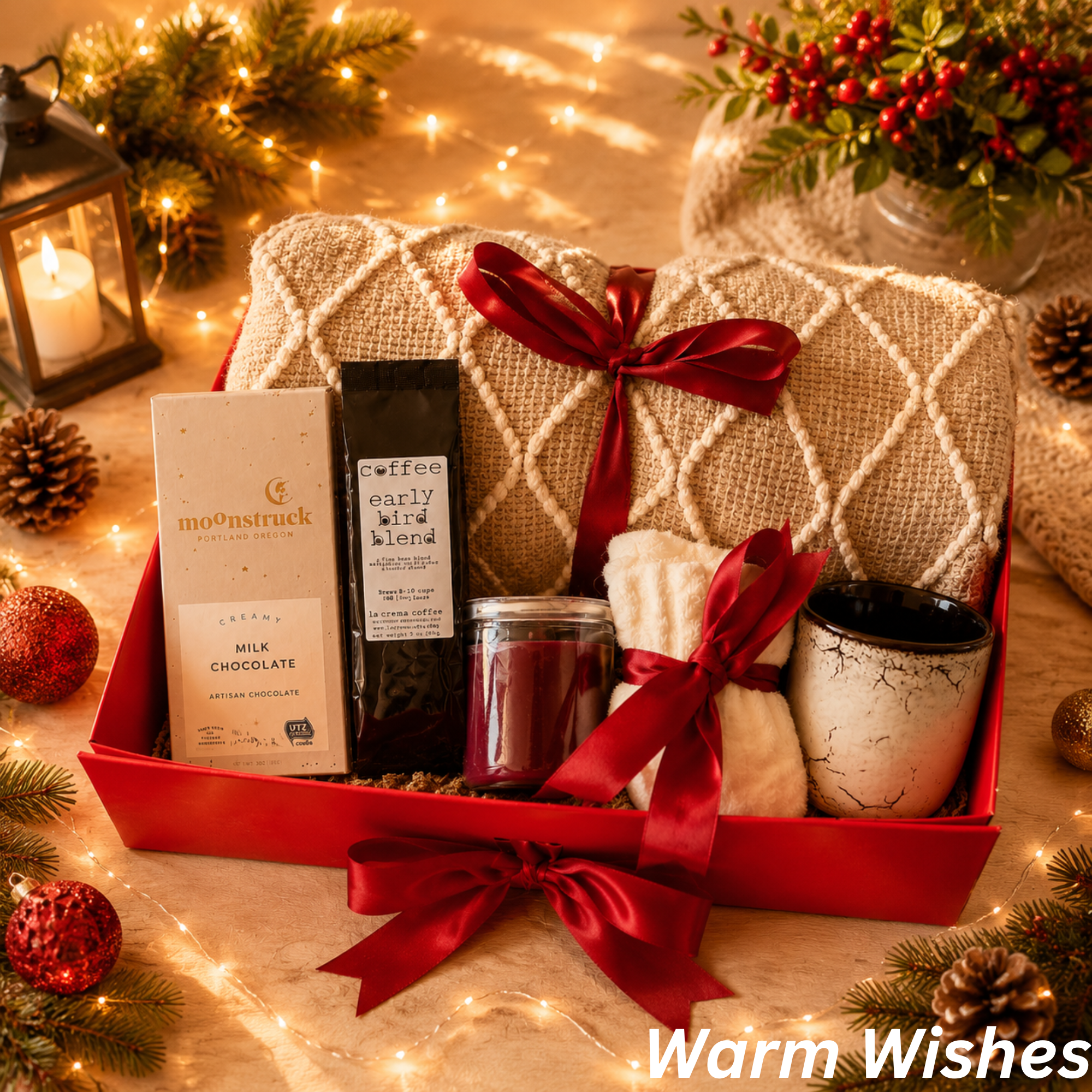Coffee Gift Box – Cozy Blanket, Chocolate & Mug
