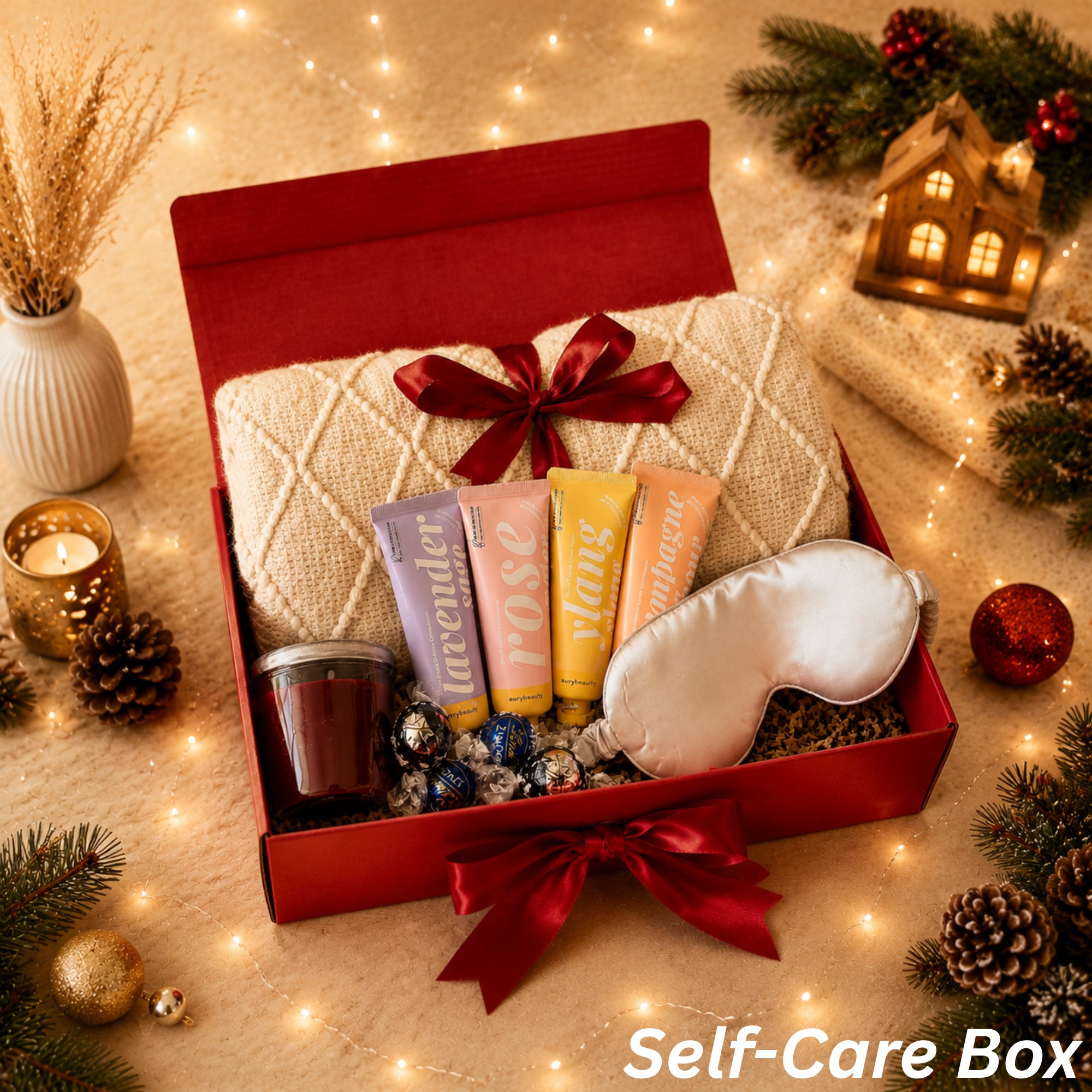 Relaxation Gift Box for Women – Blanket, Hand Cream & Sleep Mask