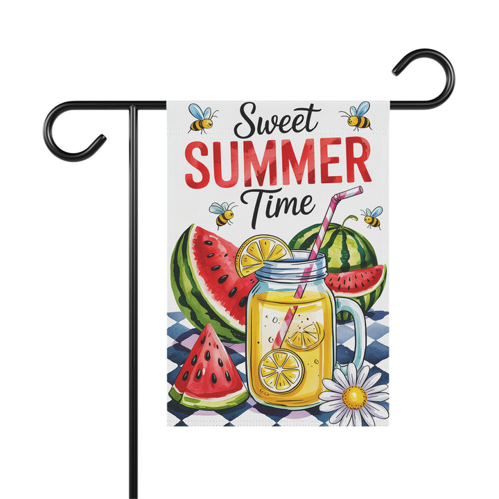 Sweet Summer Time Garden Flag – Lemonade & Watermelon Outdoor Decor