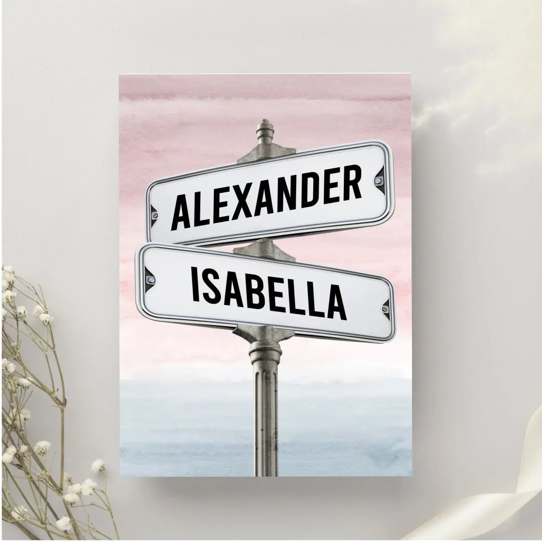 Family Intersection Sign Name Poster customall