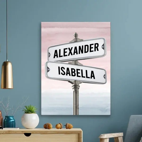 Family Intersection Sign Name Poster customall