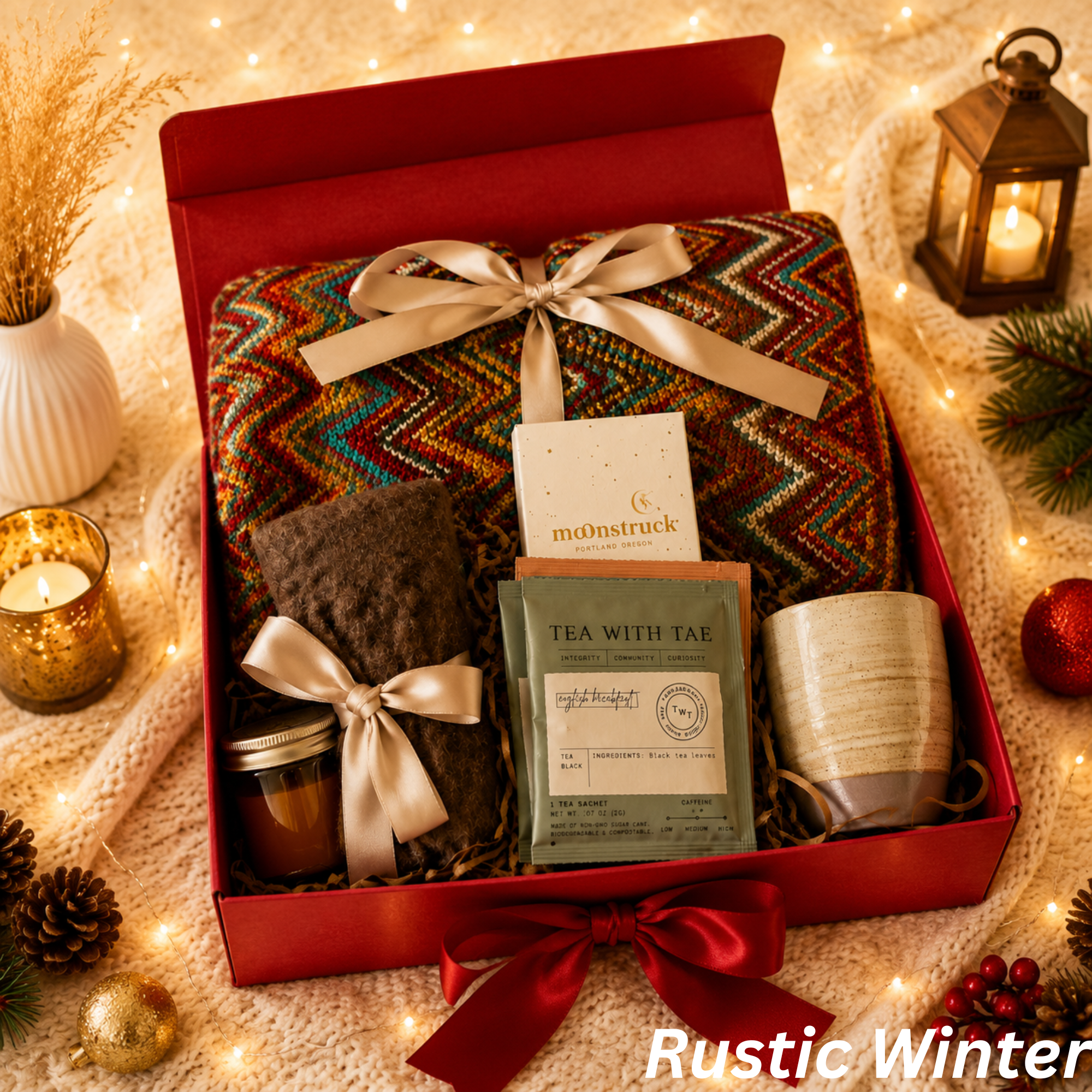 Winter Gift Box – Cozy Blanket, Tea & Chocolate