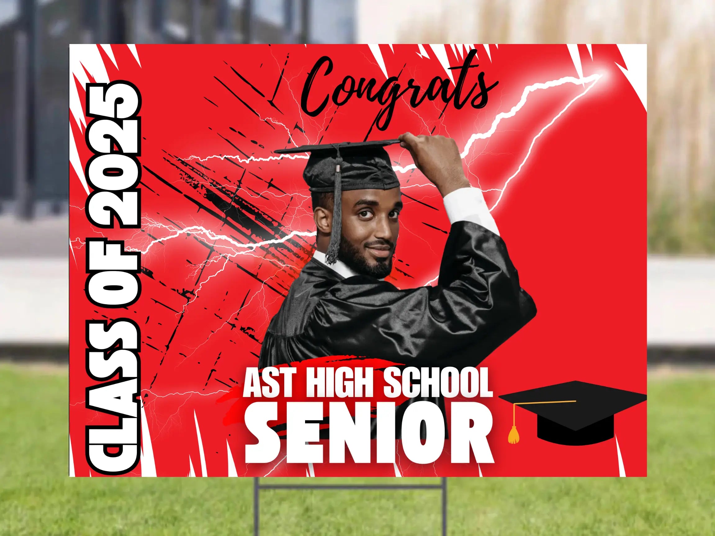Custom Graduation Yard Sign – Class of 2026 Personalized Banner with School Colors & Name Lichi Gifts