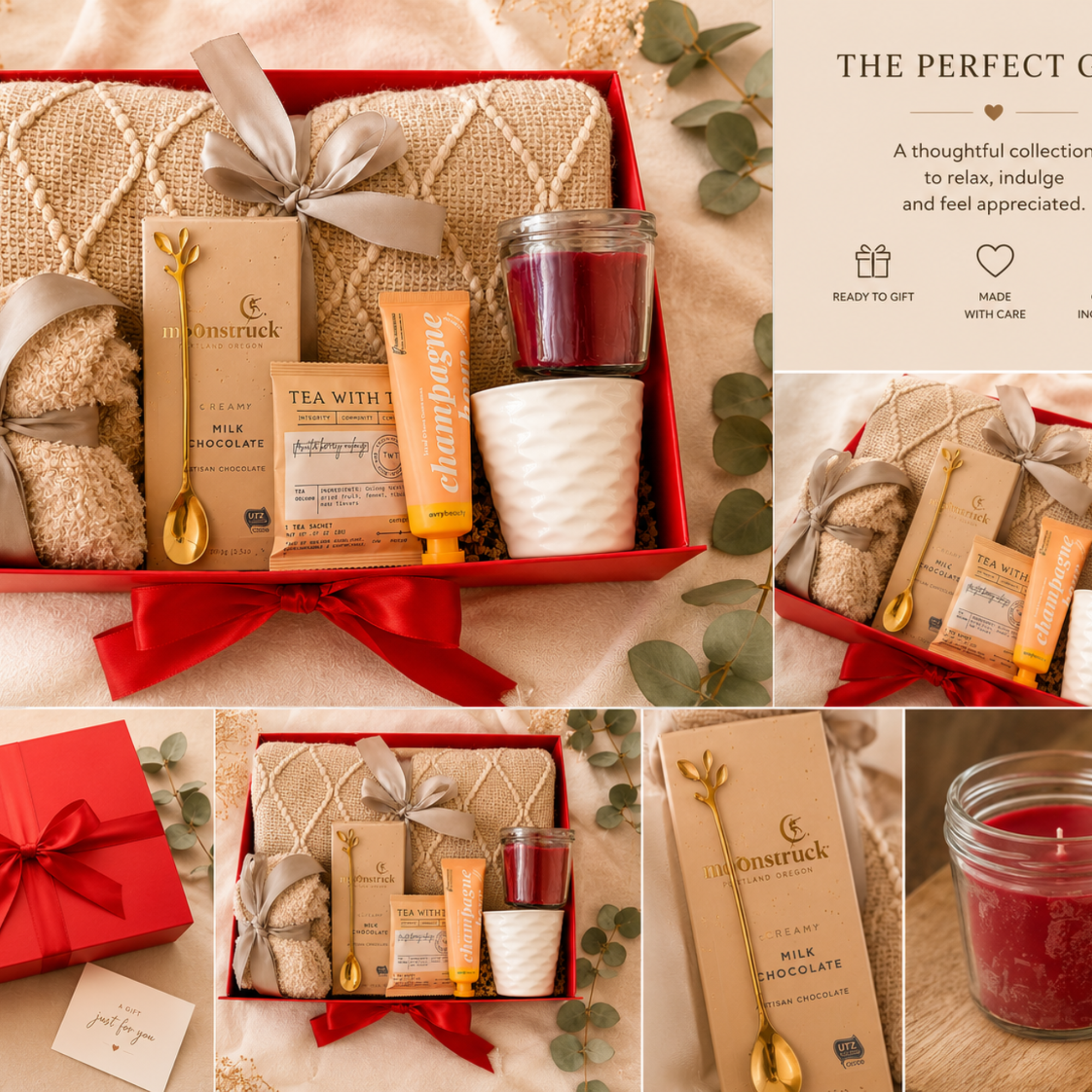 Cozy Hygge Gift Box for Women | Luxury Comfort Set with Blanket, Candle, Chocolate & More Lichi Gifts