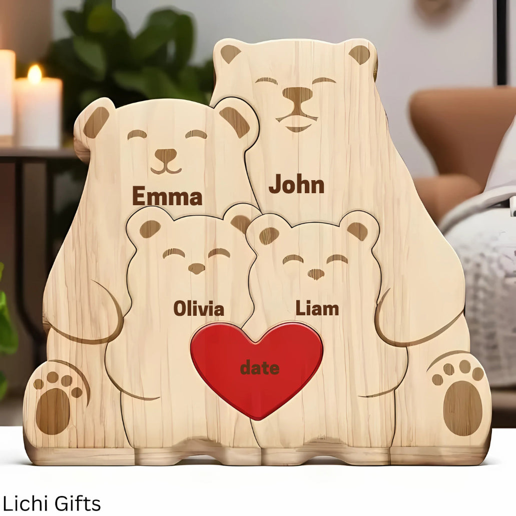 Personalized Wooden Koala Puzzle – 💝 Celebrate Your Family with a Handcrafted Gift Lichi Gifts