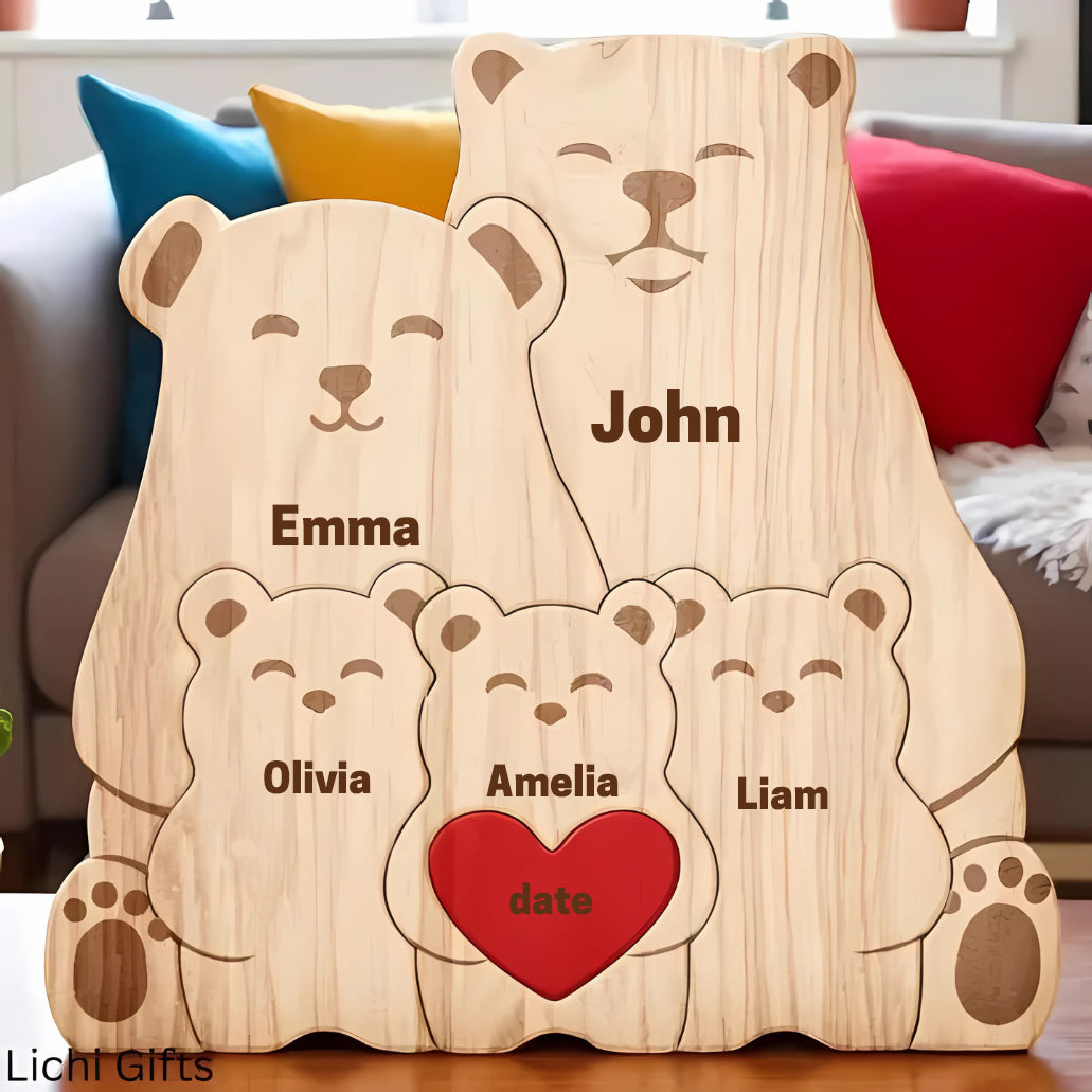 Personalized Wooden Koala Puzzle – 💝 Celebrate Your Family with a Handcrafted Gift Lichi Gifts