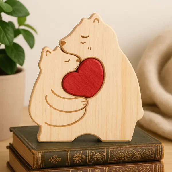 Wooden Bear Puzzle Single Mother with 1 kid Lichi Gifts