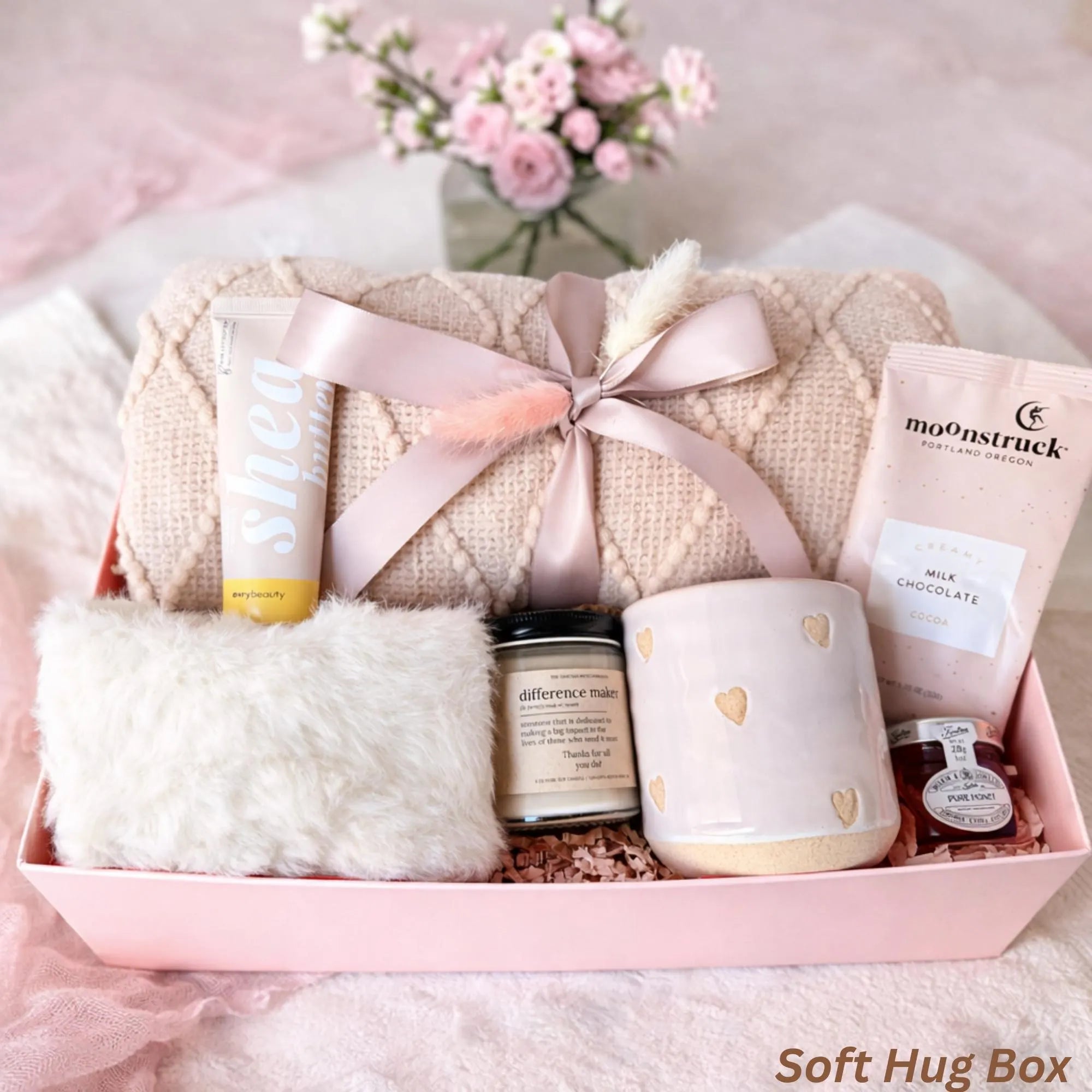 Mother’s Day Gift Box – Cozy Self Care Set with Blanket, Mug, Candle & Sweet Treat | Gift for Mom Lichi Gifts