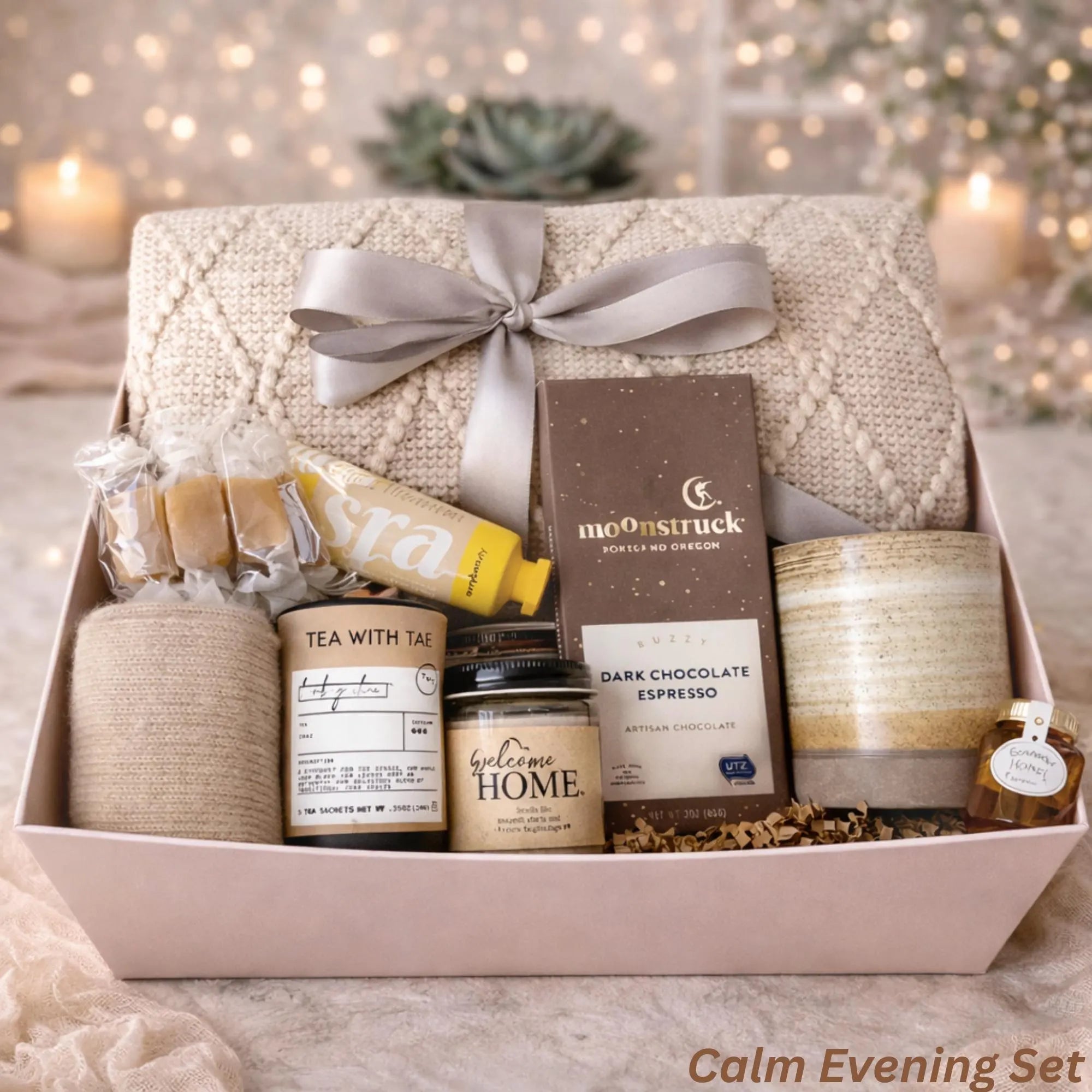 Mother’s Day Gift Box – Cozy Self Care Set with Blanket, Tea, Chocolate & Sweet Treats | Gift for Mom Lichi Gifts