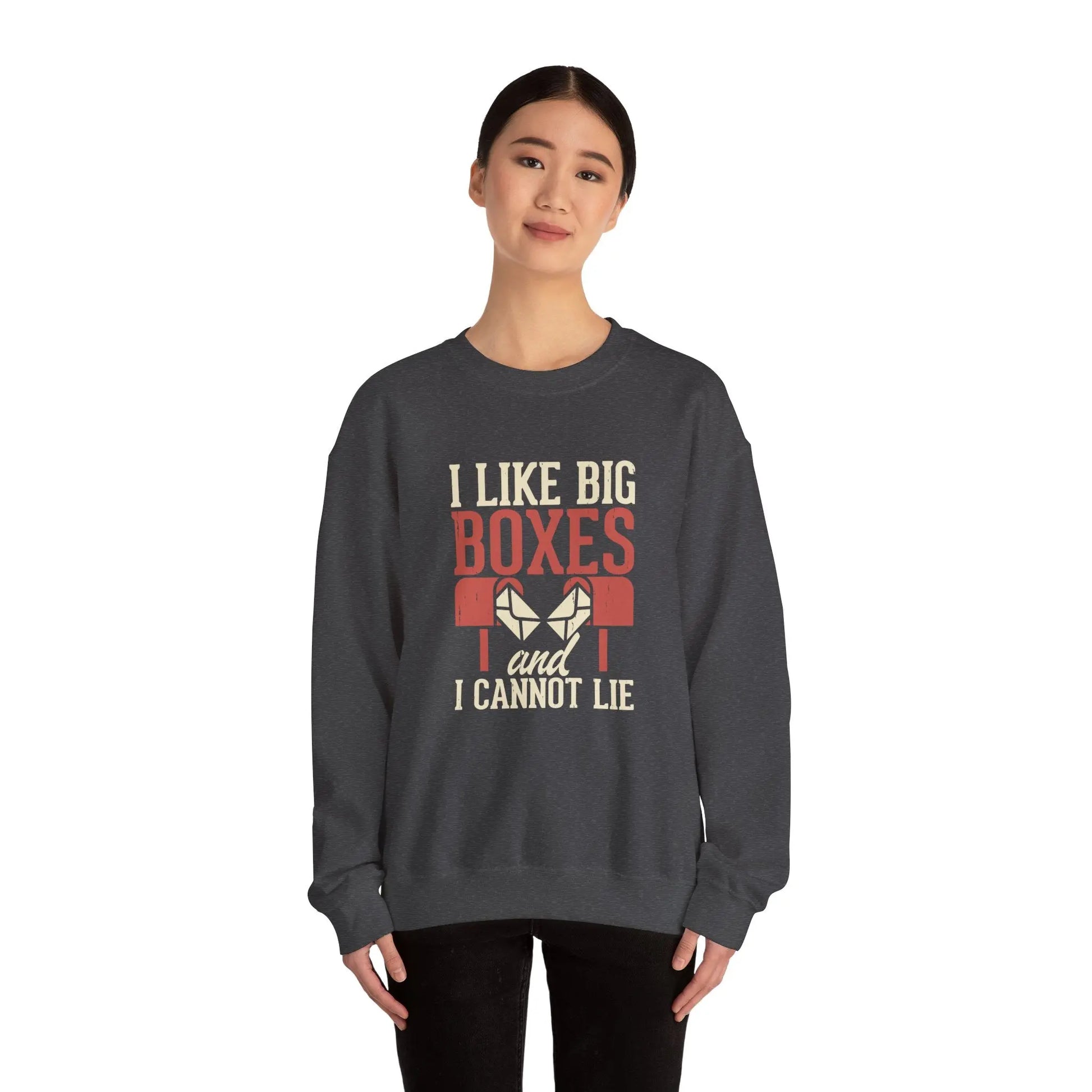Funny Unisex Sweatshirt - I Like Big Boxes Gift for Movers, Perfect for Birthdays, Holidays, Casual Wear, Cozy Layering Printify