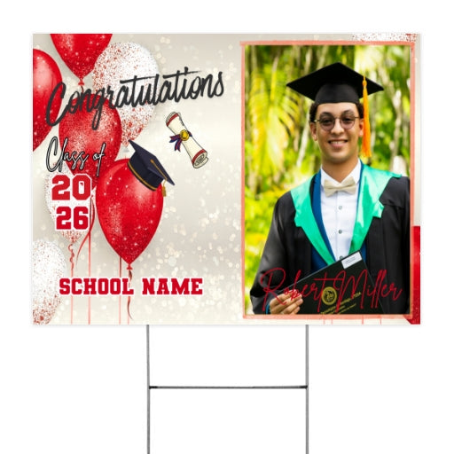 Personalized Graduation 2026 Yard Sign Red Bubble customall