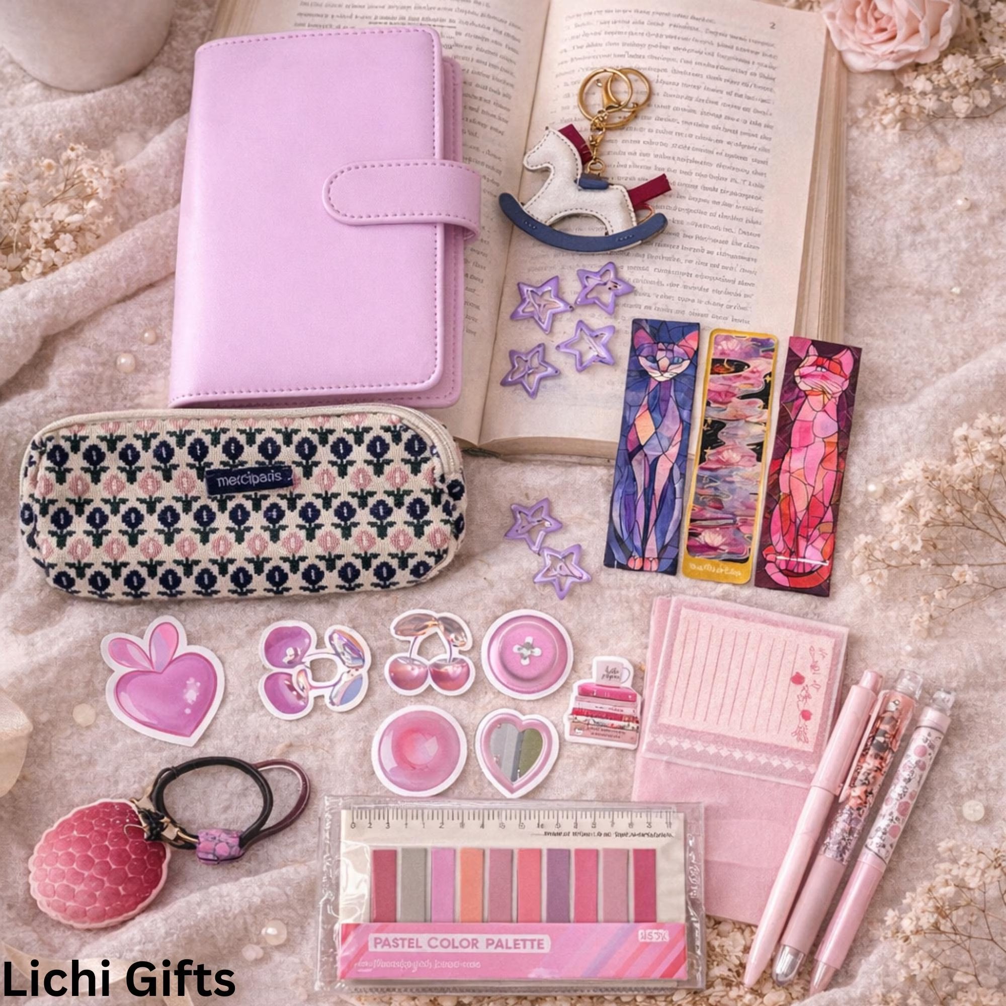 Bookish Stationery Bundle, Pastel Journaling Set, Gift for Book Lovers Lichi Gifts