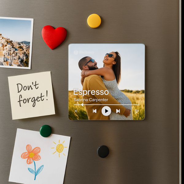 Personalized Our Favorite Song Square Magnet - Our Favorite Song Gift Custom Song Square Mag - Song Magnet Music Lover Magnet