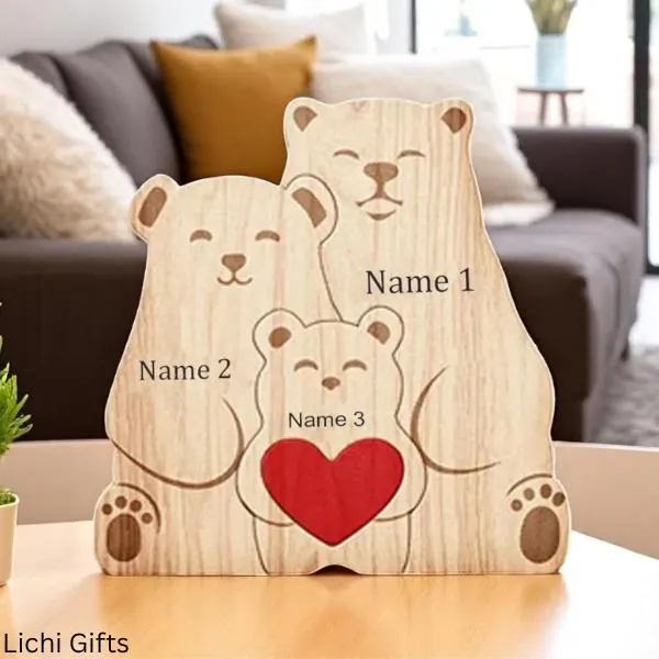 3 Koala's Custom Wooden Koala Puzzle | Family Puzzle Keepsake | Family Hug Puzzle | Hugging Koala Family | Engraved Wood Koala | Baby Announcement