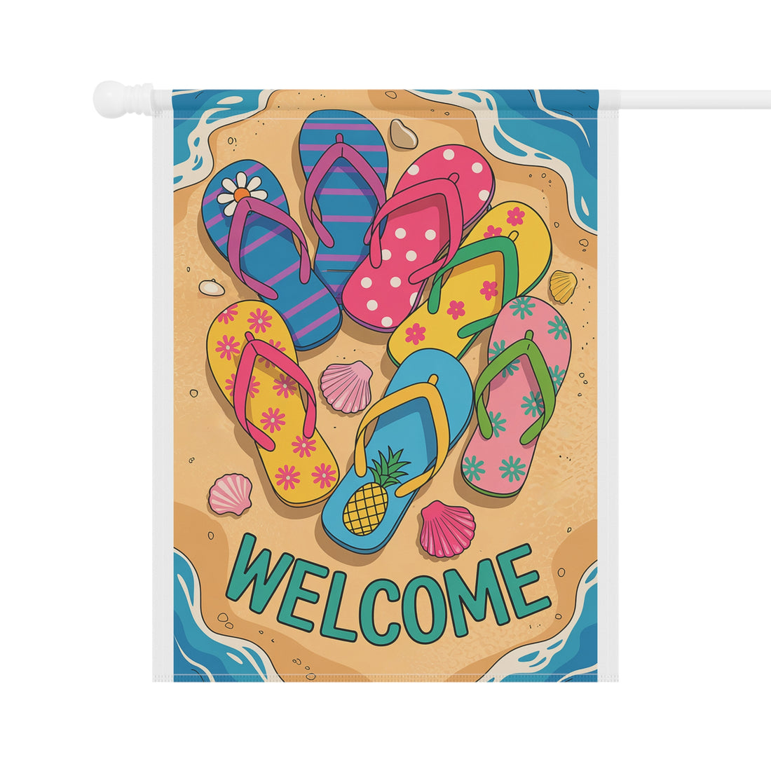 Beach Welcome Garden Flag - Summer Decor, Front Yard Banner, Outdoor Welcome Sign, Seasonal Home Decoration, Vacation Vibe!