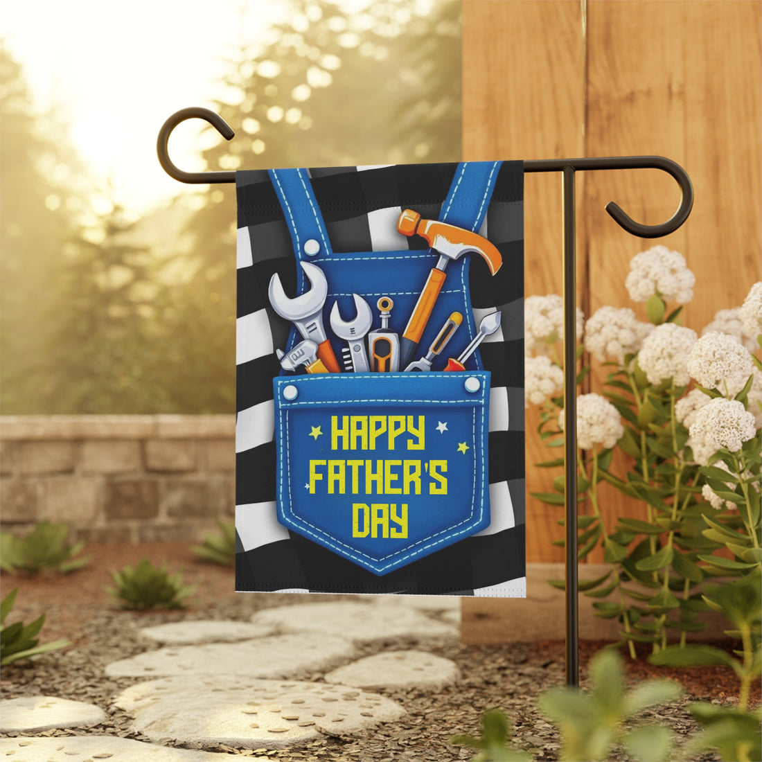 Happy Father's Day Garden Banner, Outdoor Decor, Father's Day Gifts, Garden Decor, Tool Theme Banner