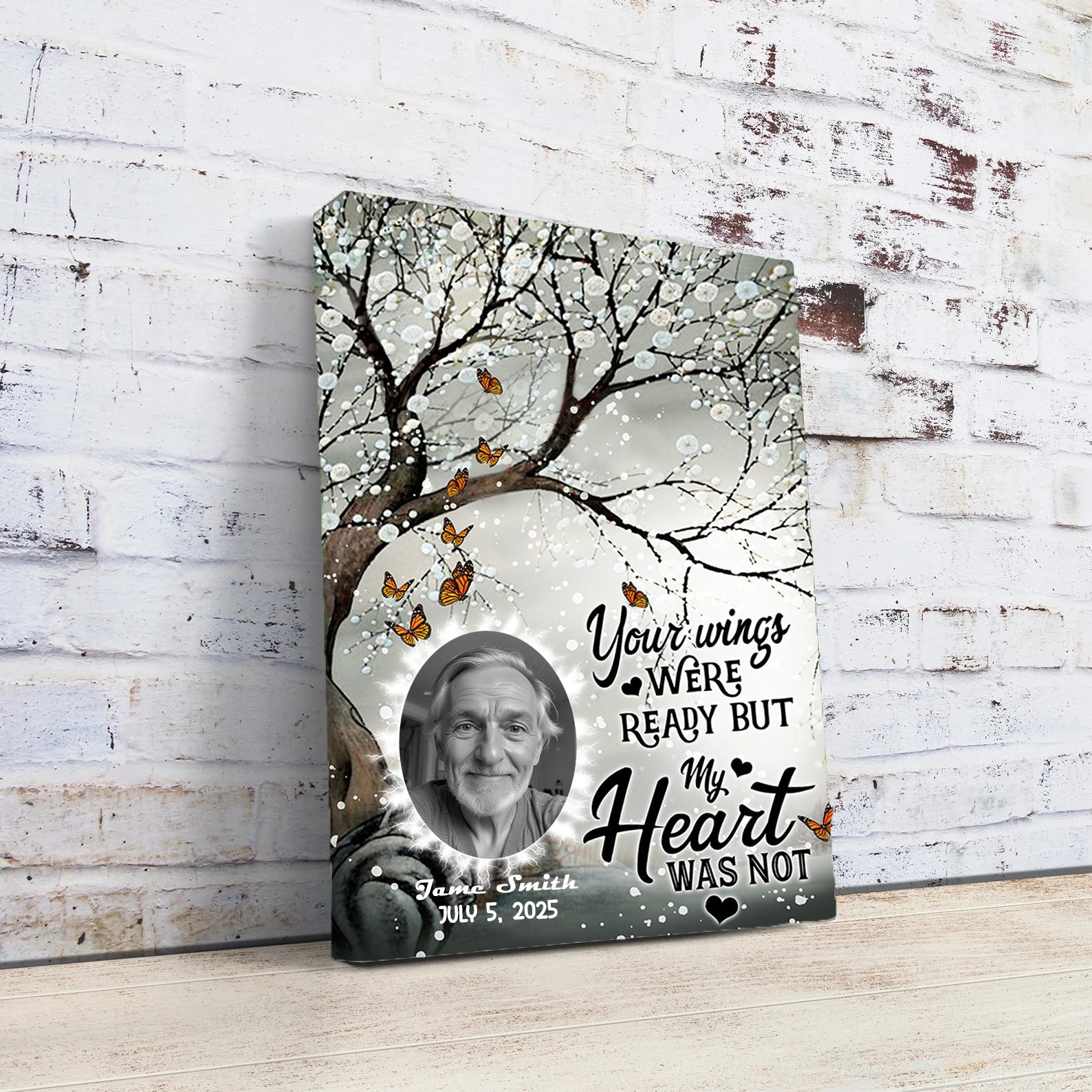 Customize canva Memorial | Your Wings were ready but my heart was not customall
