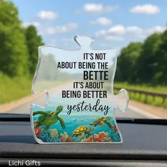 Customized 1 Piece Sea Animal Acrylic Double Sided Sign -  Puzzle Shape Decoration for Home Office - Unique Desk Décor or Wall Art Gift Lichi Gifts