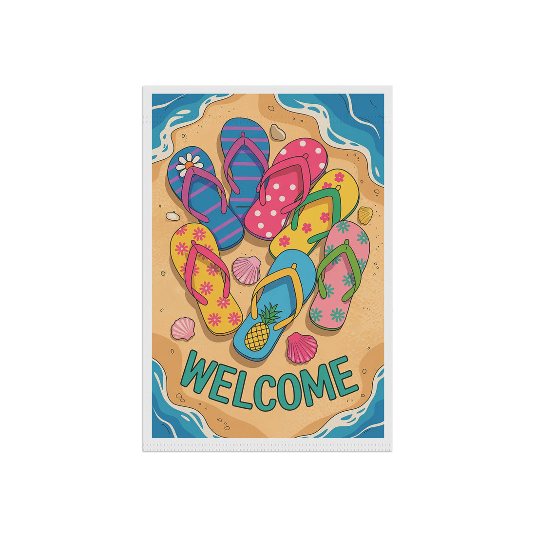 Beach Welcome Garden Flag - Summer Decor, Front Yard Banner, Outdoor Welcome Sign, Seasonal Home Decoration, Vacation Vibe!