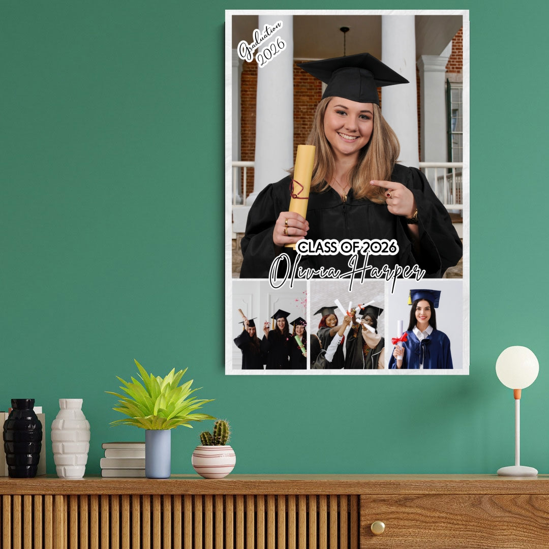 Personalized Graduation 4 Photos Collage Lichigifts Posters customall
