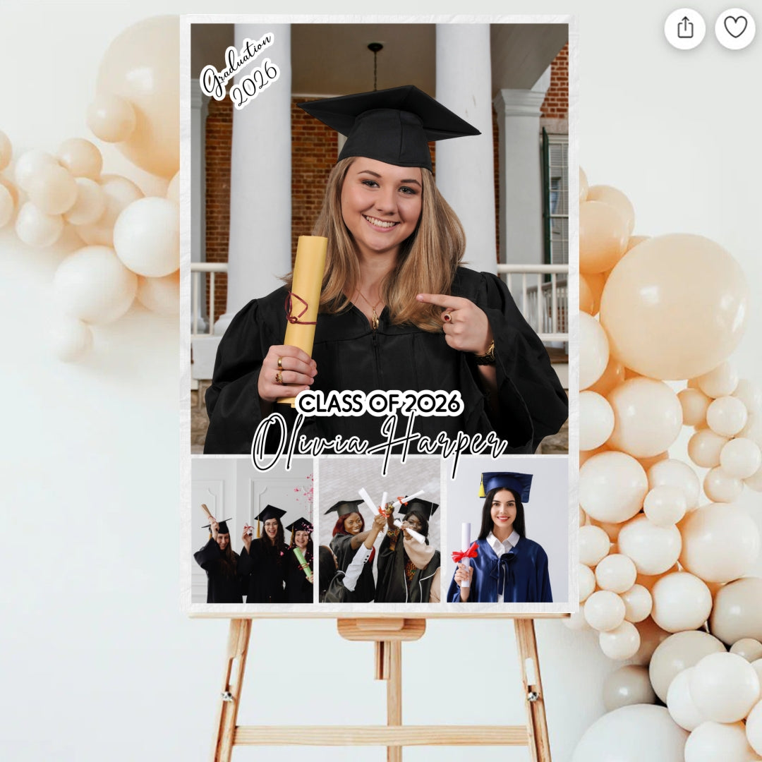 Personalized Graduation 4 Photos Collage Lichigifts Posters customall