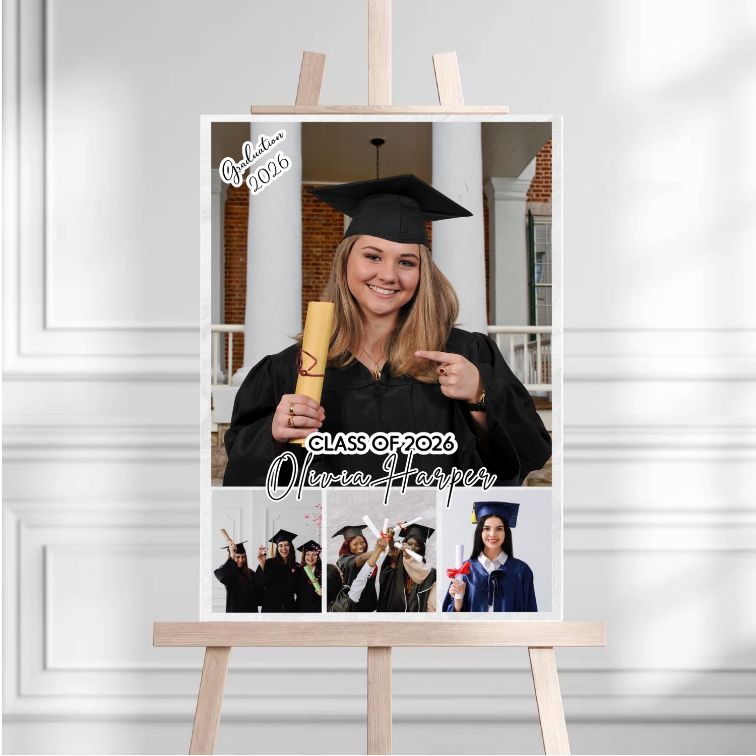 Personalized Graduation 4 Photos Collage Lichigifts Posters customall
