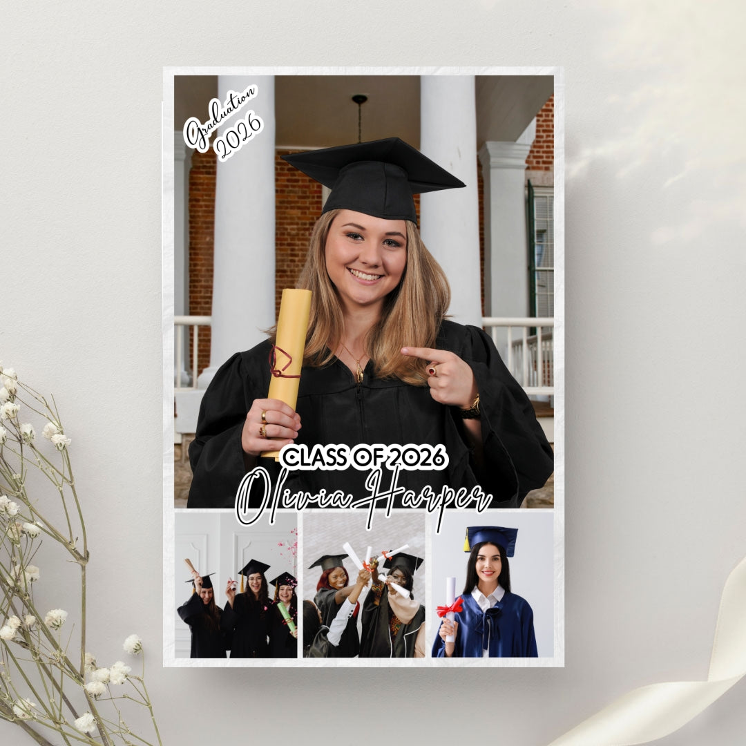 Personalized Graduation 4 Photos Collage Lichigifts Posters customall