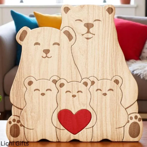 5 Koala's Custom Wooden Koala Puzzle | Family Puzzle Keepsake | Family Hug Puzzle | Hugging Koala Family | Engraved Wood Koala | Baby Announcement