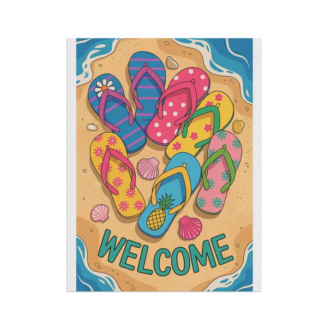 Beach Welcome Garden Flag - Summer Decor, Front Yard Banner, Outdoor Welcome Sign, Seasonal Home Decoration, Vacation Vibe!