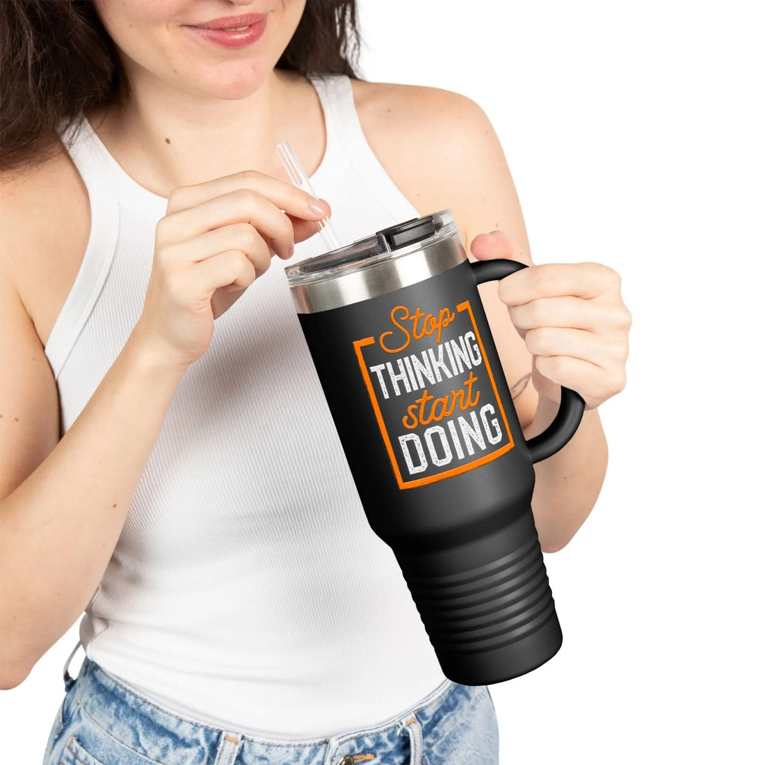 Motivational Insulated Travel Mug, 40oz | Coffee Tumbler for On-the-Go | Gifts for Entrepreneurs | Unique Travel Cup | Inspirational [...] Printify