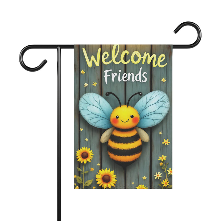 Bee-Themed Welcome Garden Flag – “Welcome Friends” Cute Outdoor Decor