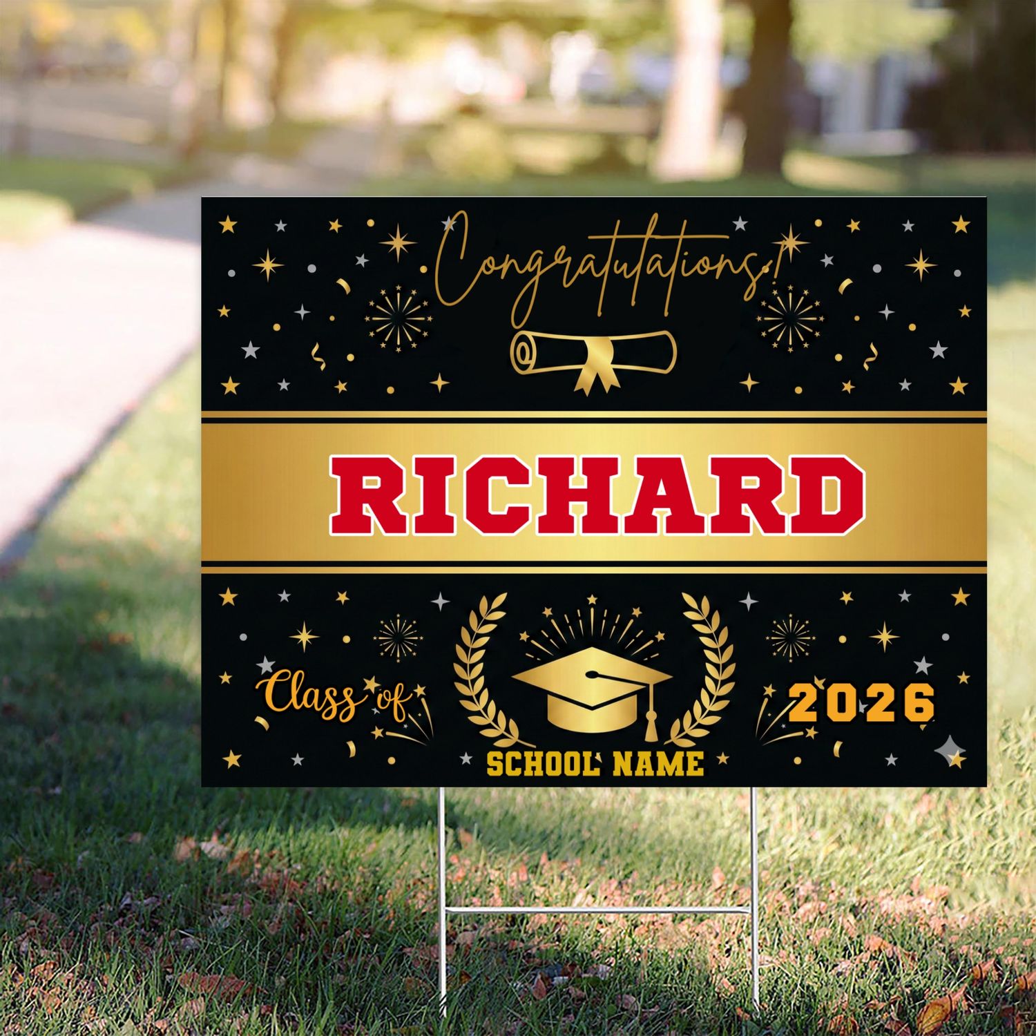 Personalized Yard Sign Congratulations! Class Of 2026