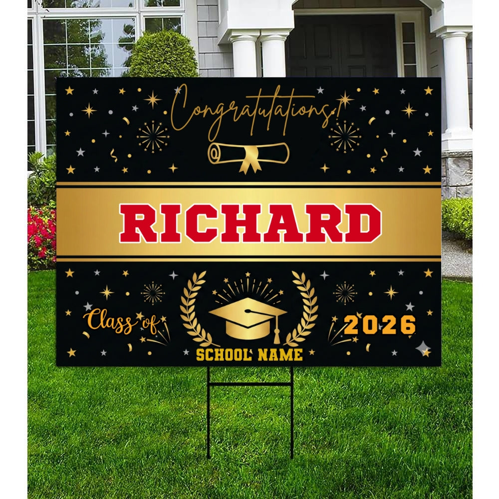 Personalized Yard Sign Congratulations! Class Of 2026
