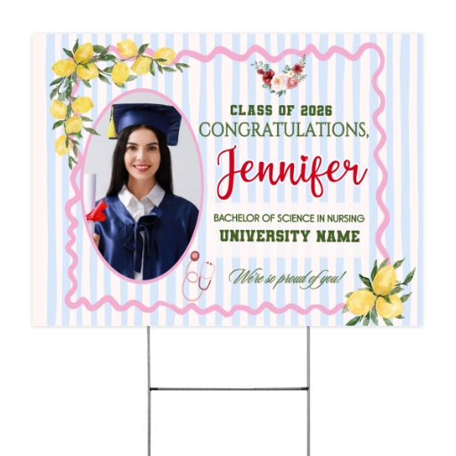 Personalized Nursing Graduation 2026 Yard Sign Lichi Gifts customall