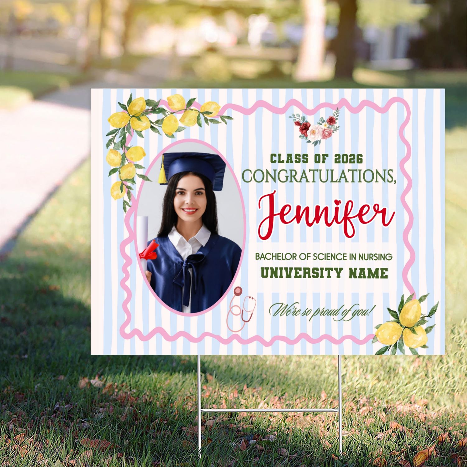 Personalized Nursing Graduation 2026 Yard Sign Lichi Gifts customall