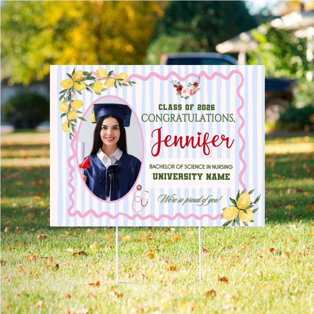 Personalized Nursing Graduation 2026 Yard Sign Lichi Gifts customall