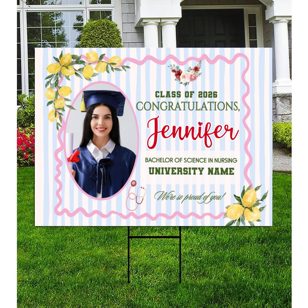 Personalized Nursing Graduation 2026 Yard Sign Lichi Gifts customall